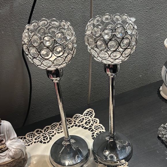 Other - tall house decor crystal candle holders